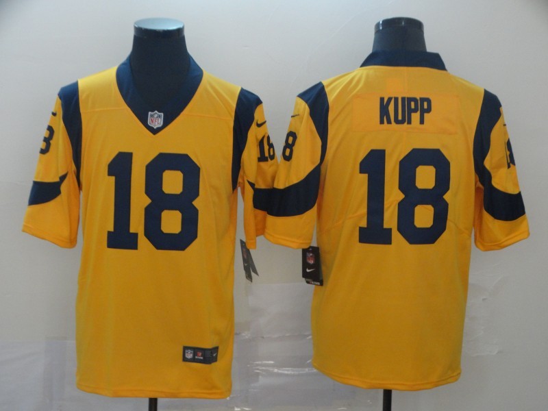 Men's Los Angeles Rams Cooper Kupp #18 Yellow Jersey